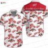 Red Floral Pineapple Detroit Red Wings Hawaiian Shirt Red Floral Pineapple Detroit Red Wings Hawaiian Shirt