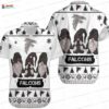 Red Daisy Stripe Atlanta Falcons Hawaiian Shirt, Floral Fan Aloha Button-Up