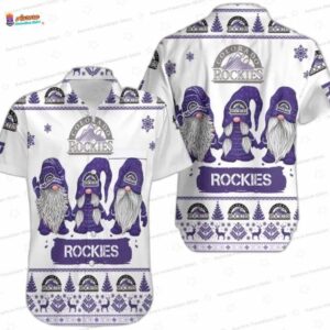 Purple Winter Gnome Pattern Colorado Rockies Hawaiian Shirts