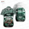 Helmet New York Jets Hawaiian Shirt, Green Blue NFL Aloha Button-Up for Football Fan Vacation Gift