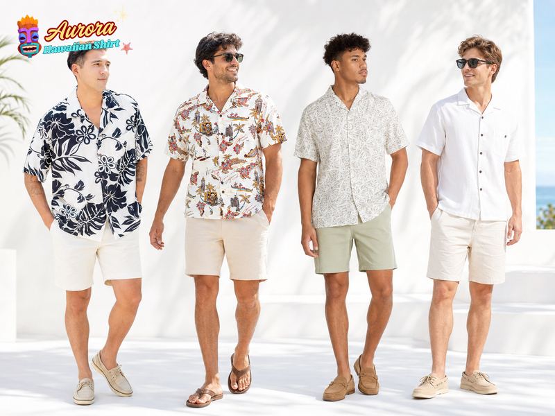 mens hawaiian shirts white 3