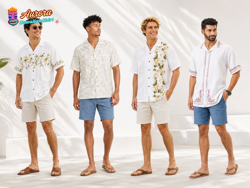 mens hawaiian shirts white 4